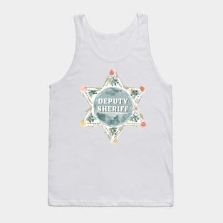 Floral Sheriffs Star Deputy Sheriff Tank Top